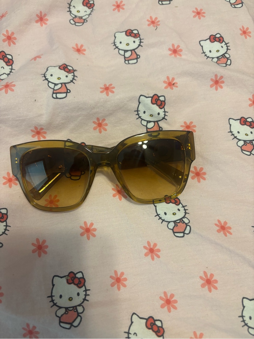 Versace Amber/Brown Oversized Square Sunglasses